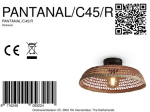 good&mojo-plafonnier-pantanal-rouge-métalherbesmarines-ø45cm-e27-pantanal/c45/r-8a