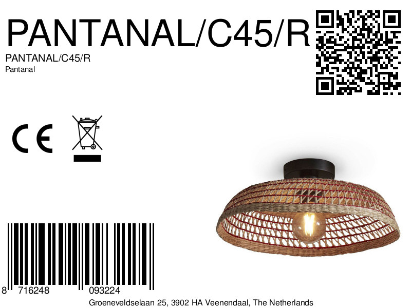 good&mojo-plafonnier-pantanal-rouge-métalherbesmarines-ø45cm-e27-pantanal/c45/r-8a