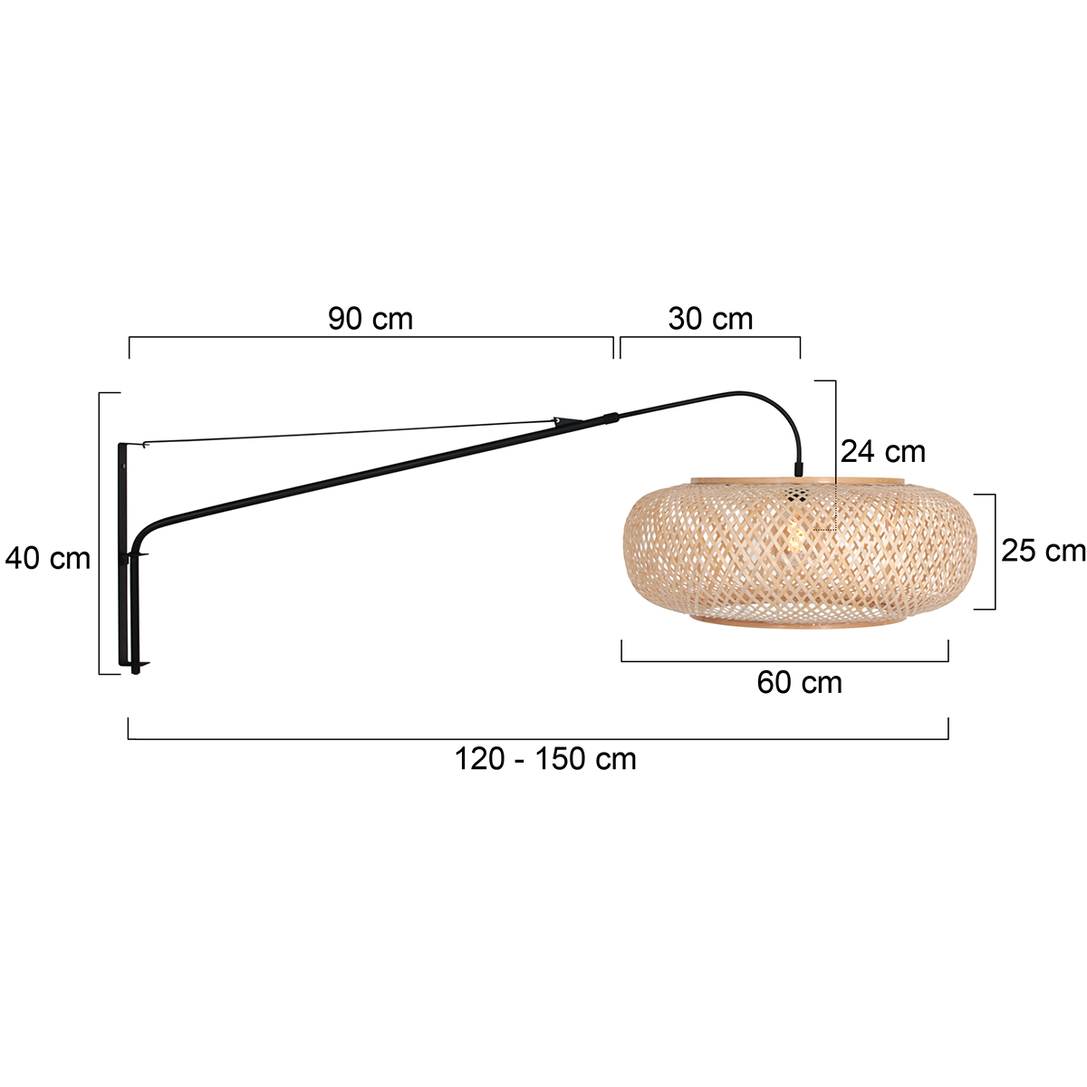 steinhauer-appliquemurale-elegantclassy-naturelnoir-bamboumétal-e27-4448zw-7