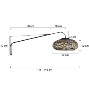 steinhauer-appliquemurale-elegantclassy-noir-bamboumétal-e27-4450zw-7