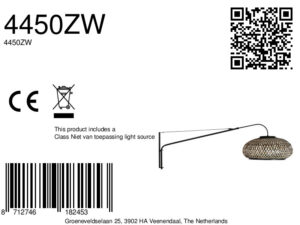 steinhauer-appliquemurale-elegantclassy-noir-bamboumétal-e27-4450zw-8a