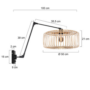 steinhauer-appliquemurale-prestigechic-naturelnoir-bamboumétal-e27-4574zw-7