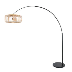 steinhauer-lampadaire-sparkledlight-naturelnoir-bamboumétal-lampearquée-e27-4560zw-1