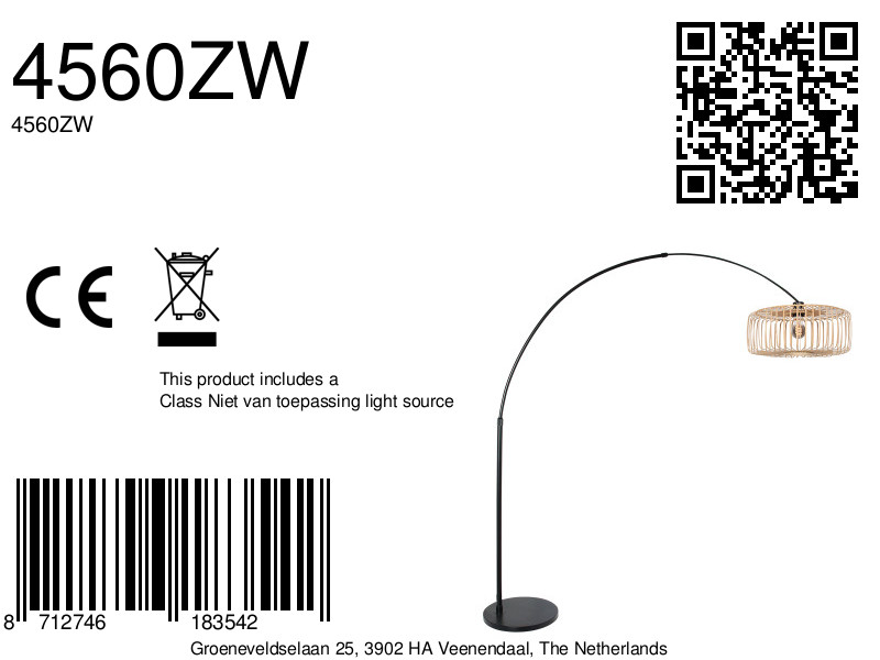 steinhauer-lampadaire-sparkledlight-naturelnoir-bamboumétal-lampearquée-e27-4560zw-8a