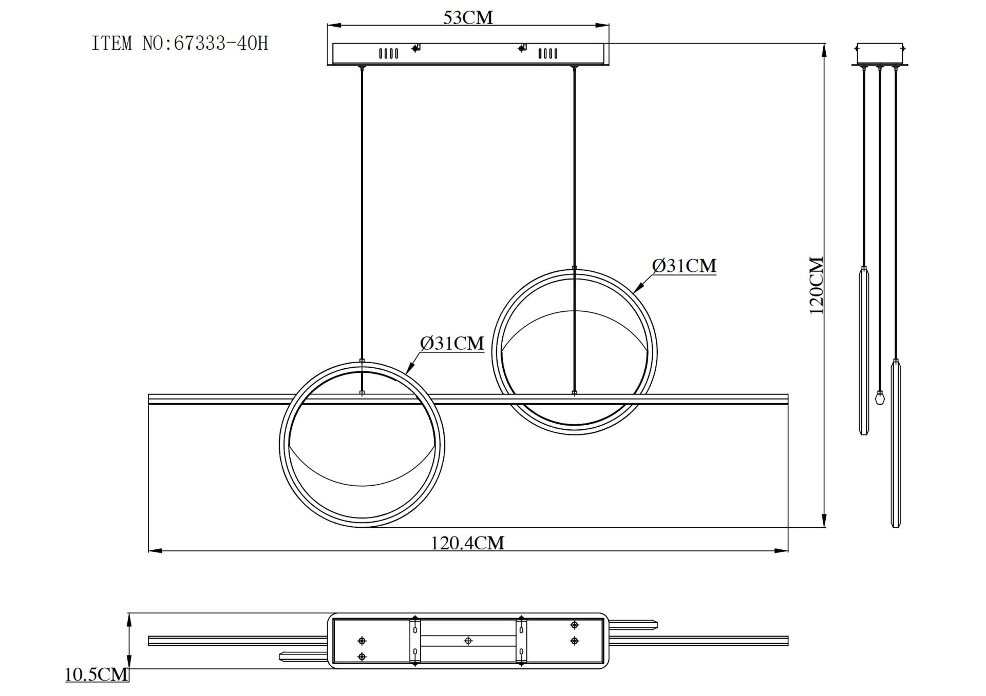 suspensionéléganteenargentbrosséumbra-1
