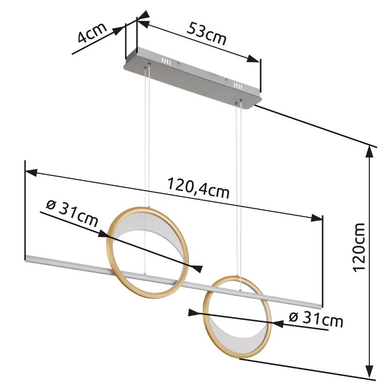 suspensionéléganteenargentbrosséumbra-1