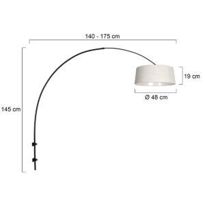 appliquemuralearcnoireavecabatjourenlincrèmesteinhauersparkledlight-7