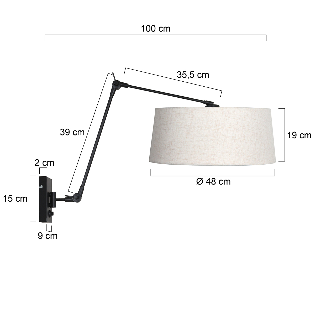 appliquemuralenoireavecabatjourenlincrèmesteinhauerprestigechic-7