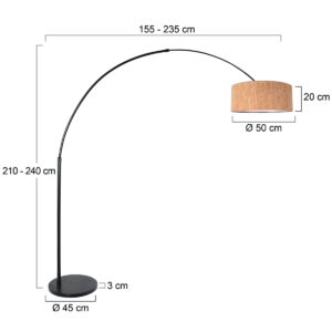 lampadairearquéavecabat-jourenliègeetbasemétalliquenoiresteinhauersparkledlight-7