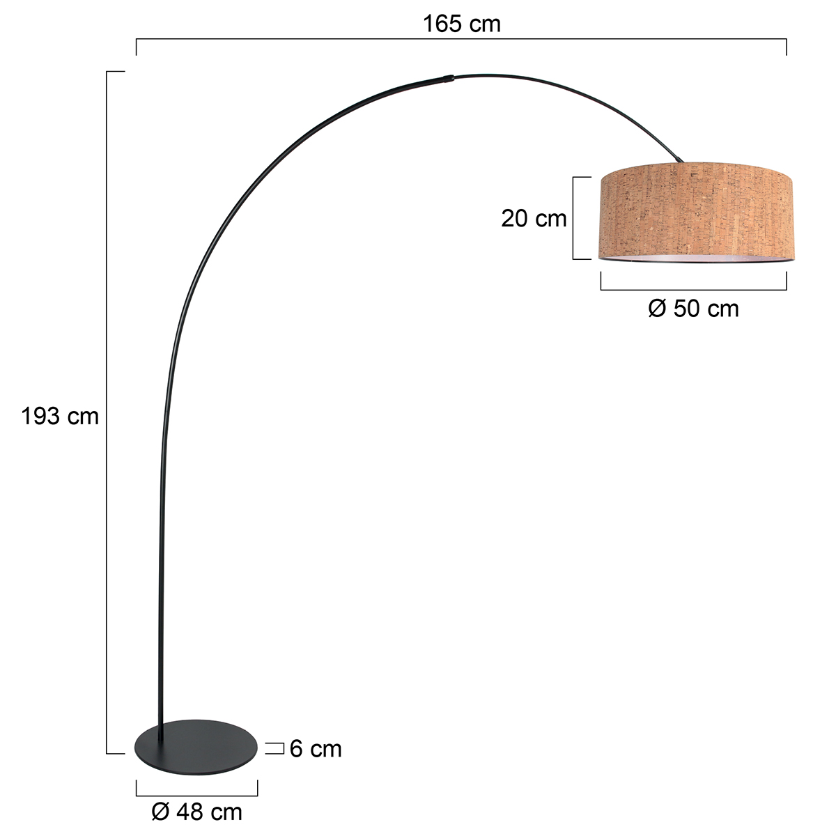 lampadairearquénoiravecgrandabat-jourenliègeannelightcurve-7