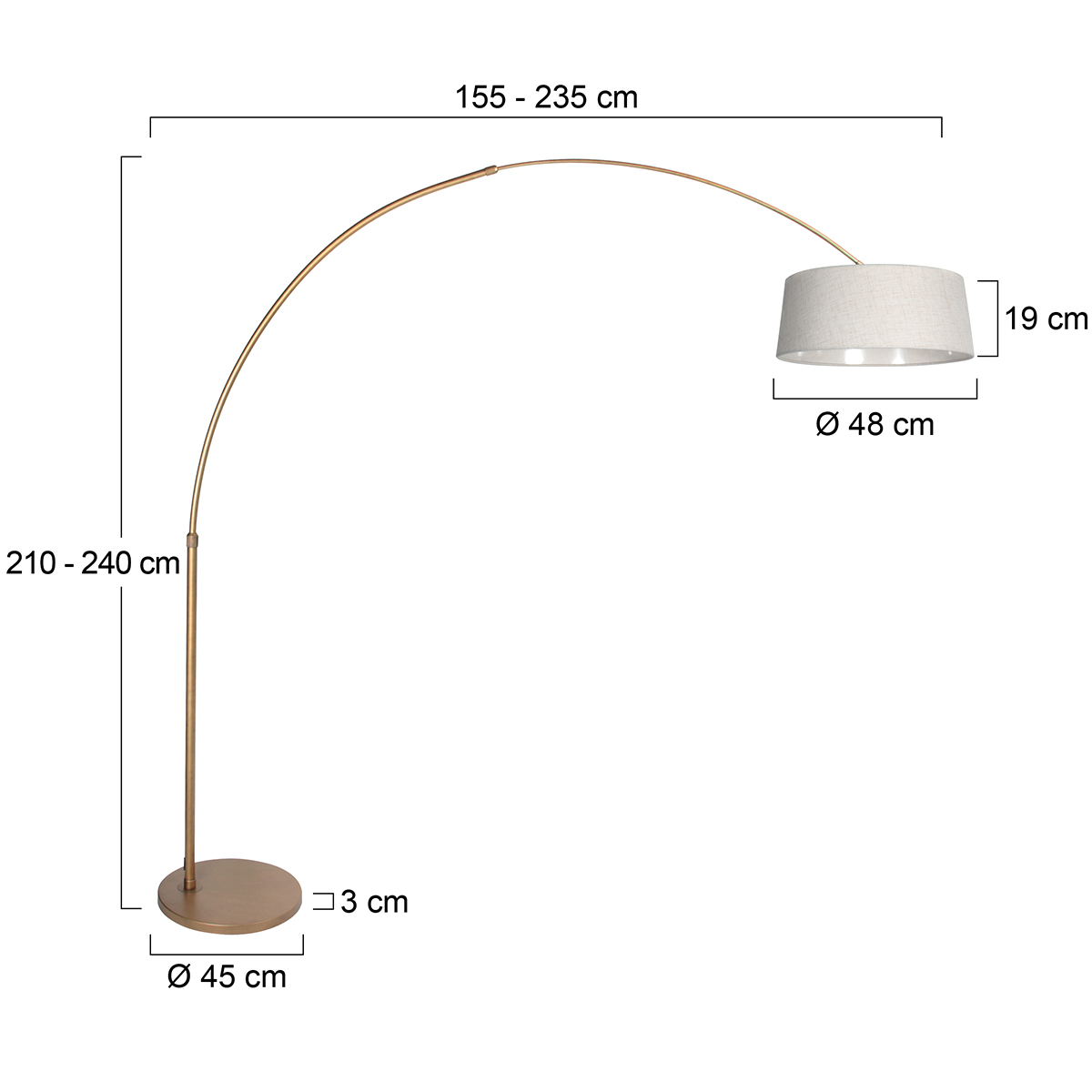 lampearcbronzechaudavecabatjourenlincrèmesteinhauersparkledlight-7
