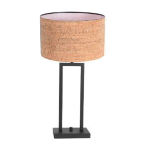 lampedetablenoireavecgrandabatjourenliègesteinhauerstang-1