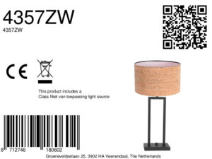 lampedetablenoireavecgrandabatjourenliègesteinhauerstang-8a