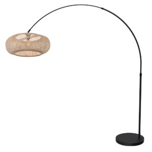 mexlite-lampadaire-flair-noir-bamboumétal-lampearquée-e27-4663zw-1