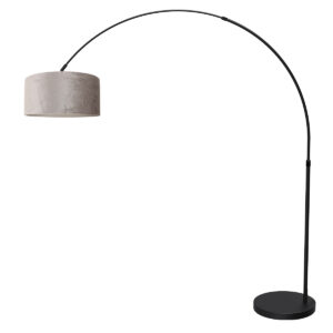 mexlite-lampadaire-flair-noir-métaltextile-lampearquée-e27-4654zw-1