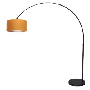 mexlite-lampadaire-flair-noir-métaltextile-lampearquée-e27-4656zw-1