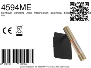 steinhauer-appliquemurale-alisio-laitonnoir-verremétal-lampedelit-led-4594me-8a
