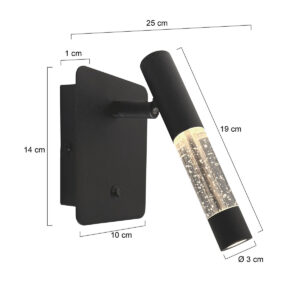 steinhauer-appliquemurale-alisio-noir-verremétal-lampedelit-led-4594zw-7