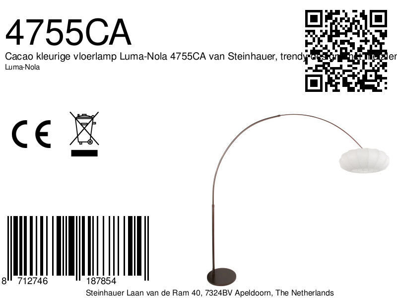 steinhauer-lampadaire-sparkledlight-marron-métaltextile-lampearquée-e27-4755ca-8a