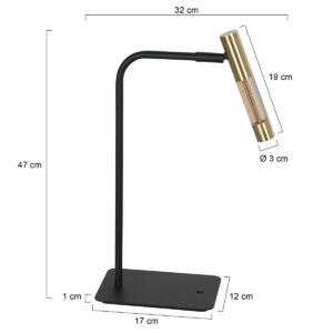 steinhauer-lampedetable-belluno-laitonnoir-verremétal-lampedebureau-led-4593me-7